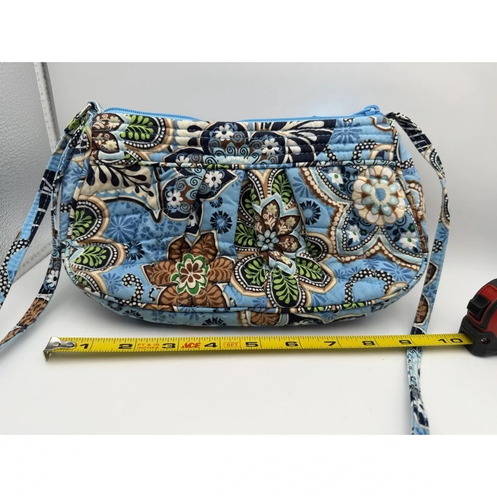 Vera Bradley Blue Green Brown White Paisley Quilted Crossbody